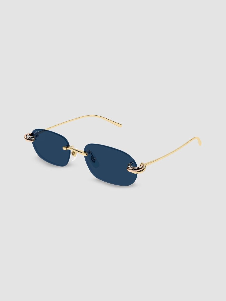 Cartier Women's Trinity 24-Carat Rose Gold-Plated Rimless Rectangular Sunglasses - Gold