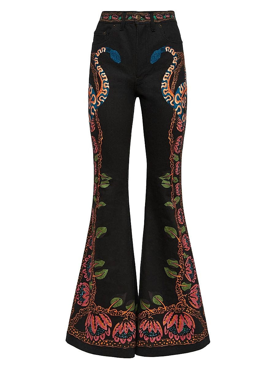 Women's Superflare Jeans - Eve Place Black - Size XL