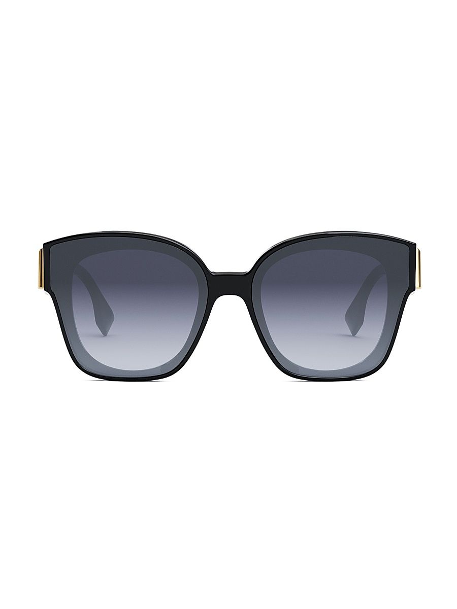 Women's Fendi First 63MM Square Sunglasses - Shiny Black Blue