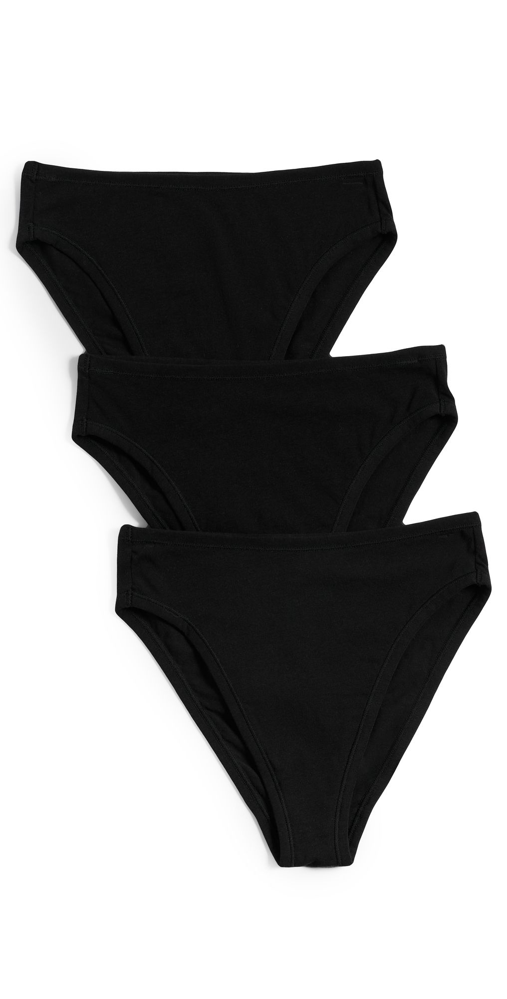 Negative Cloud Cotton French Cut Briefs 3-Pack Black M/L