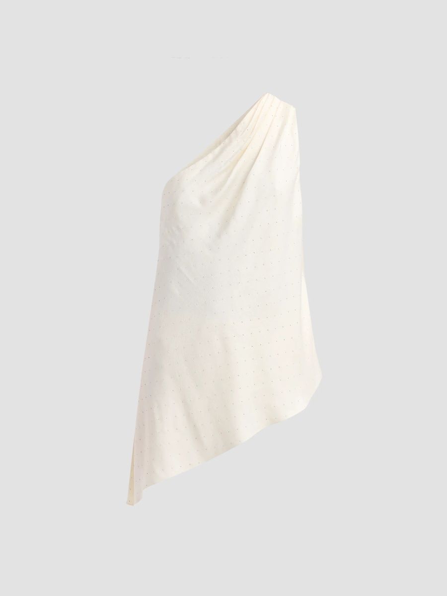 Milly Women's Kim Satin Top - White - Size Large