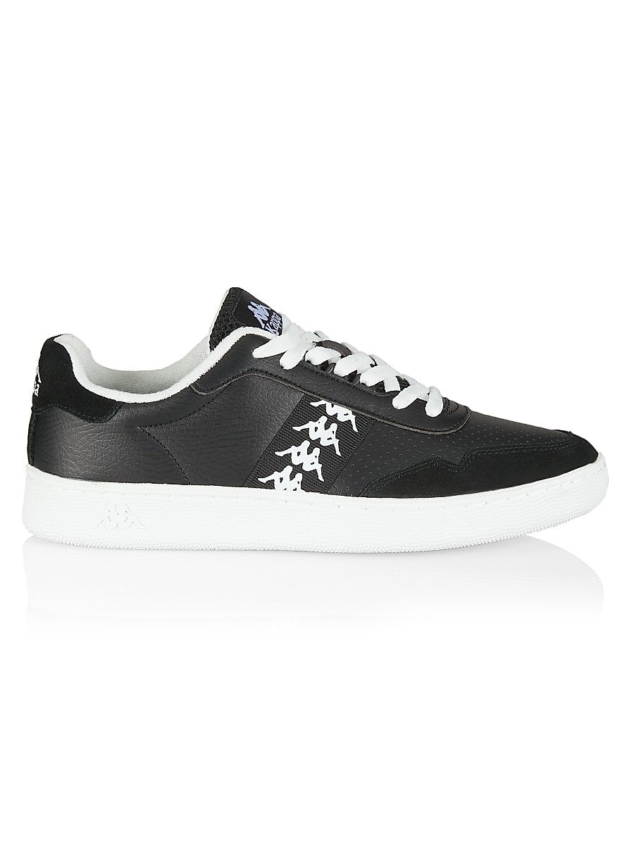 Men's 222 Banda Barnel Leather Sneakers - Black White - Size 11