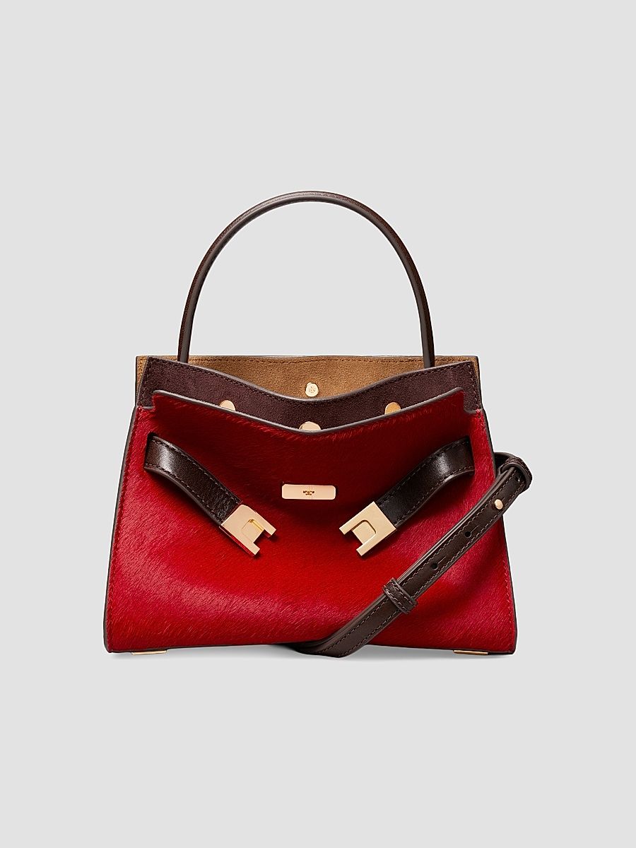 Tory Burch Women's Lee Radziwill Small Calf Hair Top Handle Bag - Toucan Red