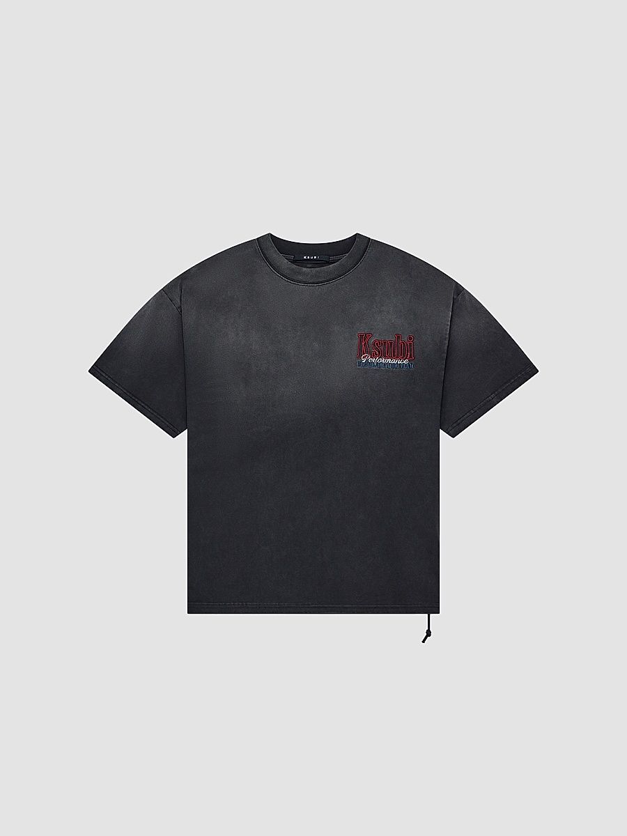 Men's Drop Shoulder Faded Cotton Jersey T-Shirt - Black - Size XXL