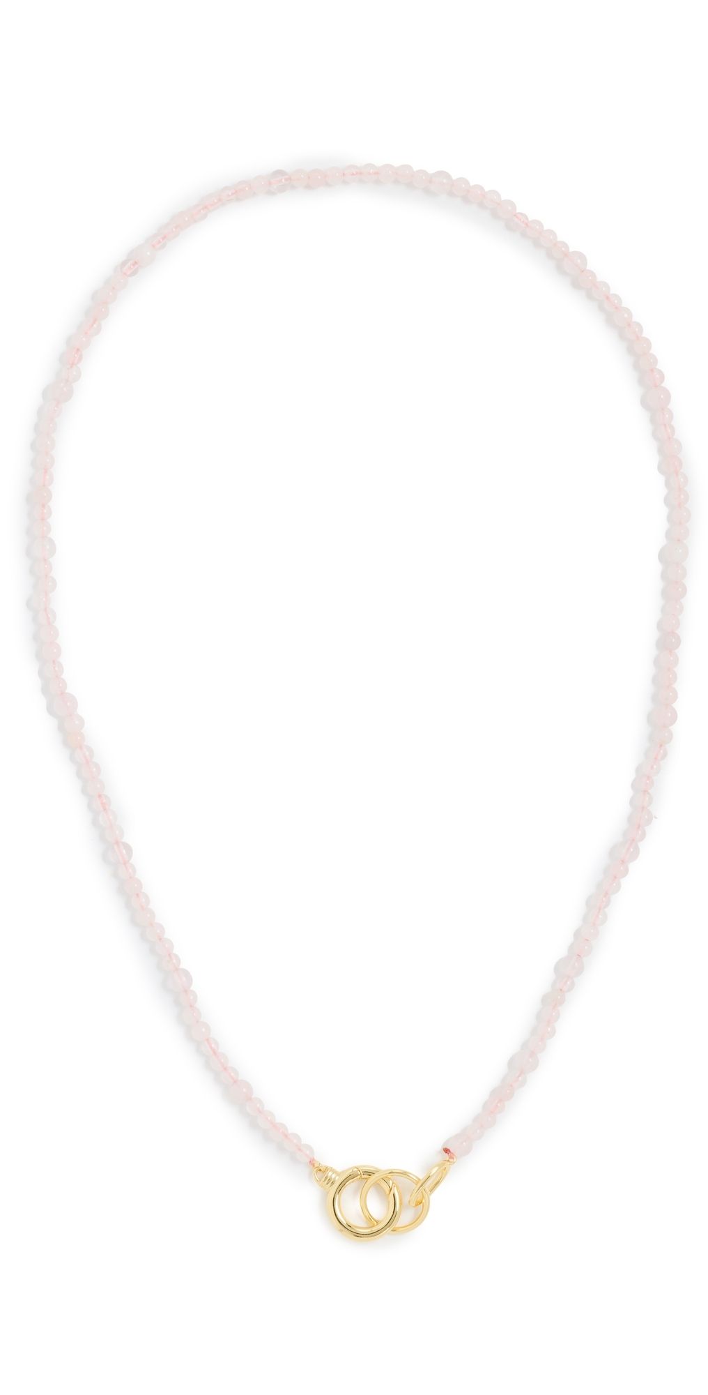 Gorjana Power Gemstone Beaded Necklace Gold/Rose Quartz One Size