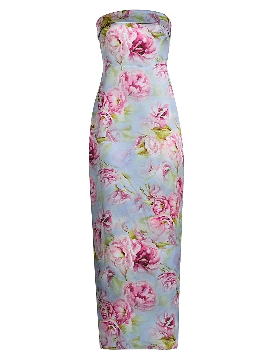 Women's Cleo Floral Mikado Strapless Gown - Glass Garden - Size 16