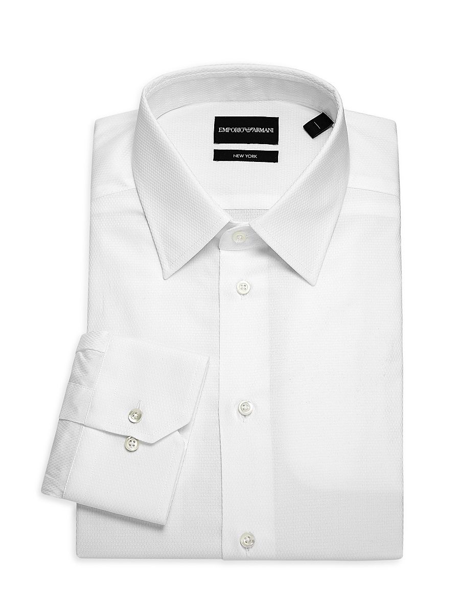 Men's Cotton Dress Shirt - White - Size 15.5