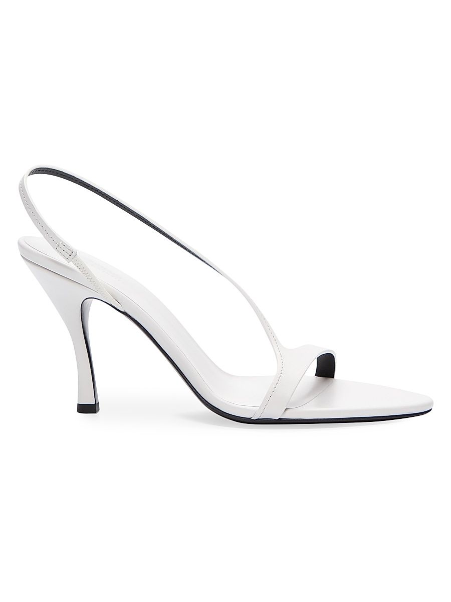 Women's Arwa 85MM Leather Slingback Sandals - White - Size 11