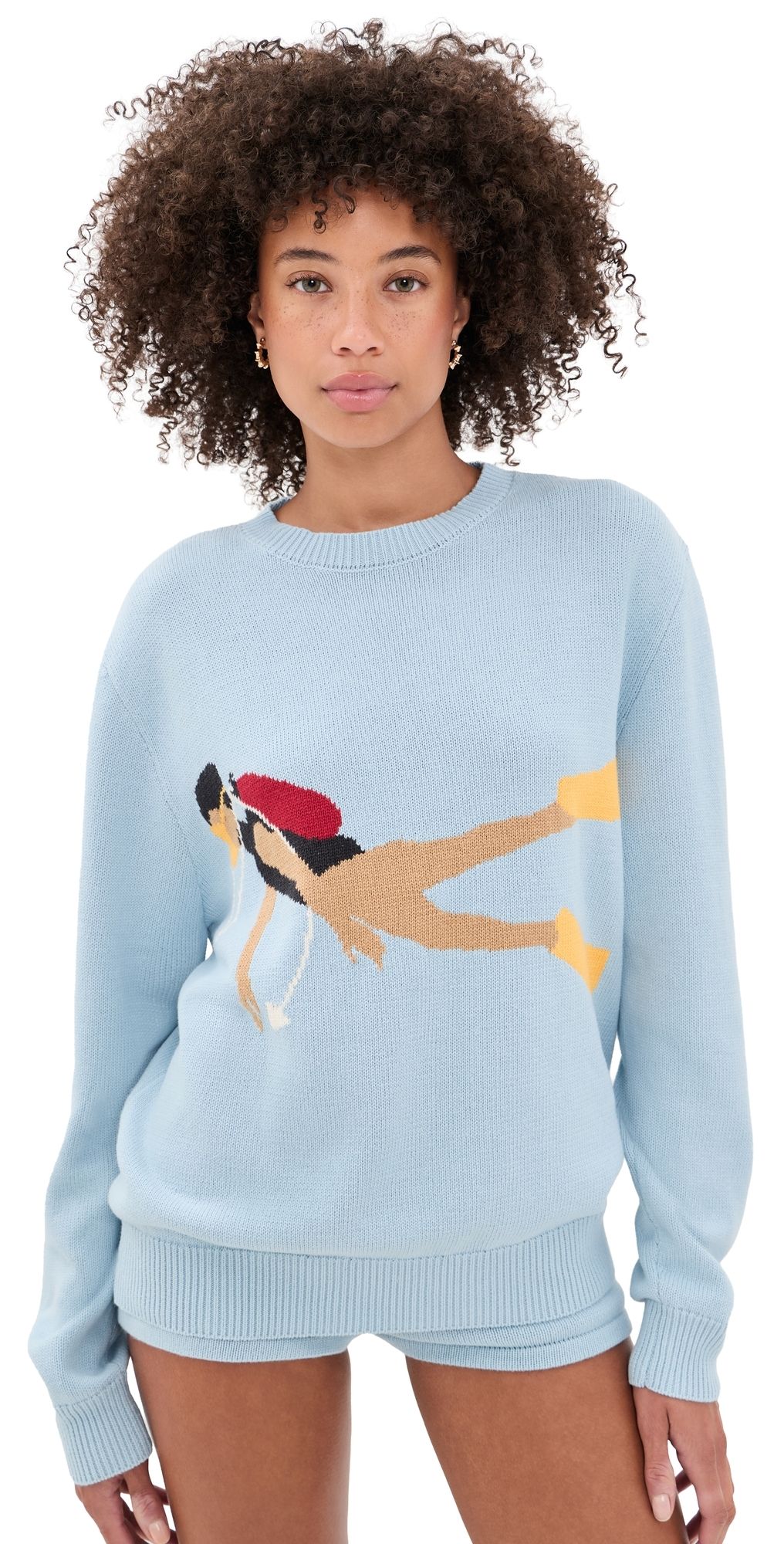 Yellow the Label Diver Cotton Pullover Light Blue XS