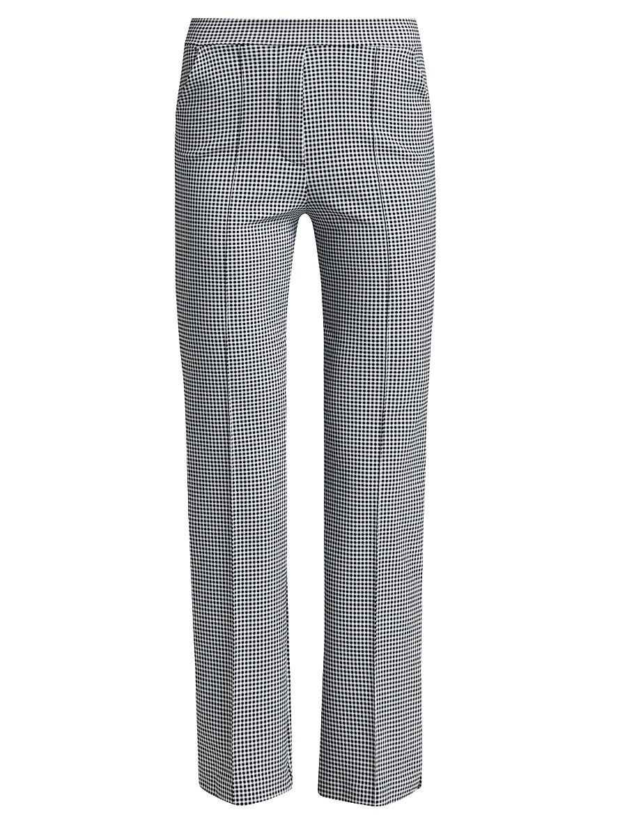 Women's Nuccia Micro-Gingham Crop Cigarette Pants - Brigitte Black - Size 12