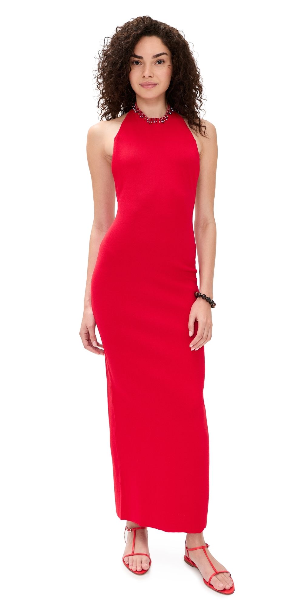 STAUD Reina Dress Red Rose M