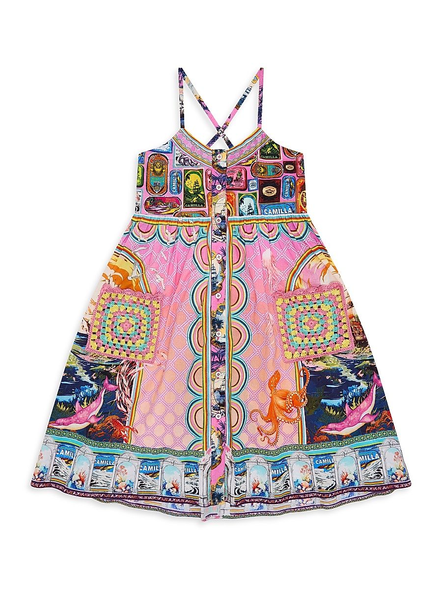 Little Girl's & Girl's Salty Splendour Strappy Midi-Dress - Size 8