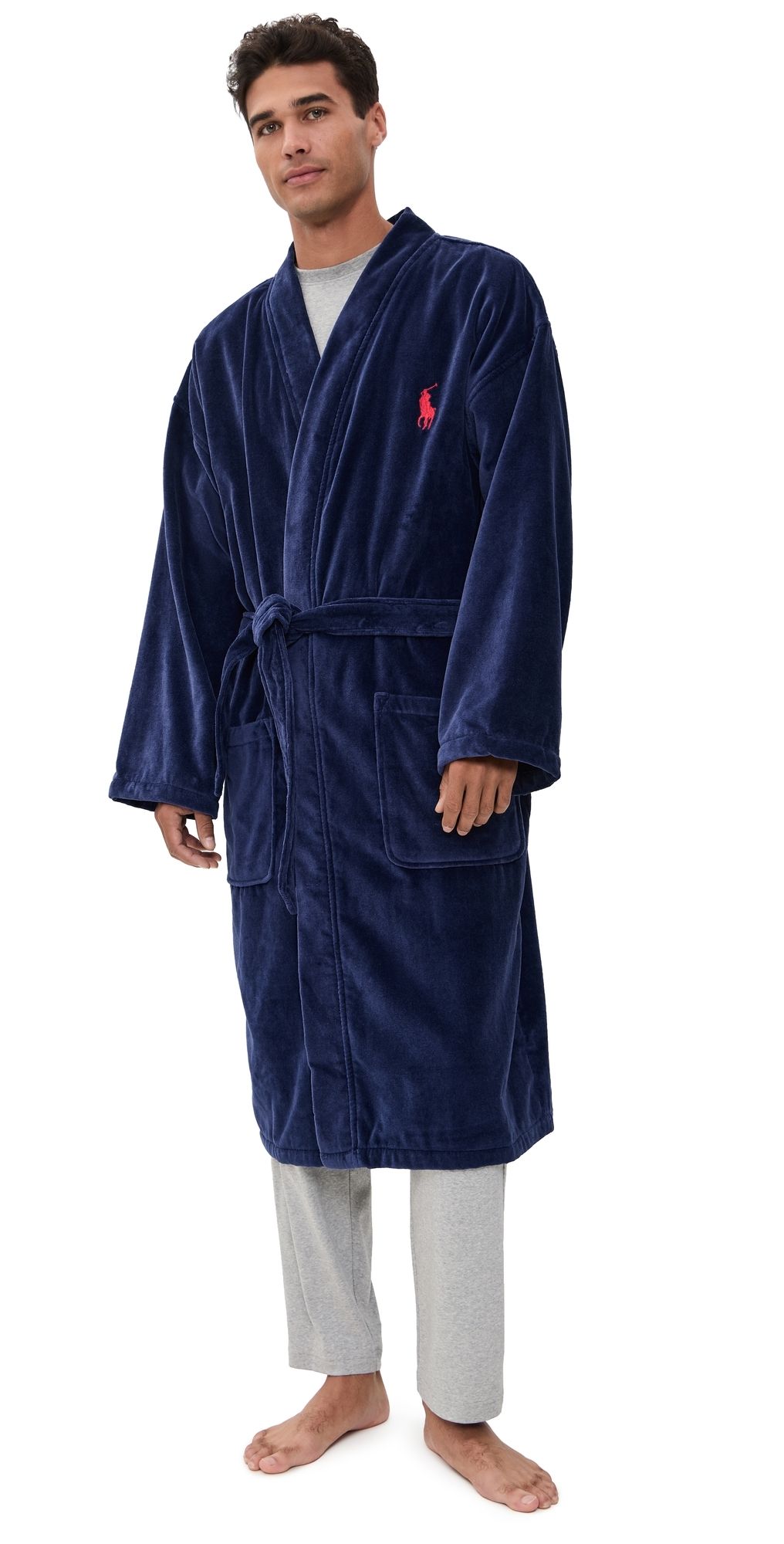 Polo Ralph Lauren Underwear Terry Velour Robe Cruise Navy S/M