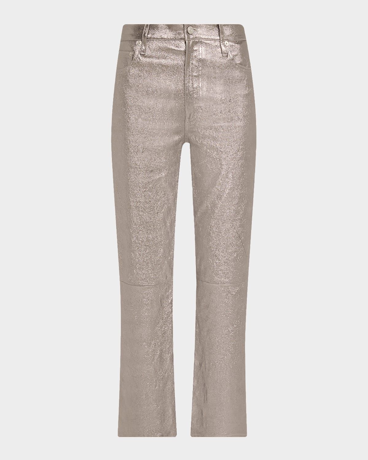 Le Sleek Straight Leather Pants