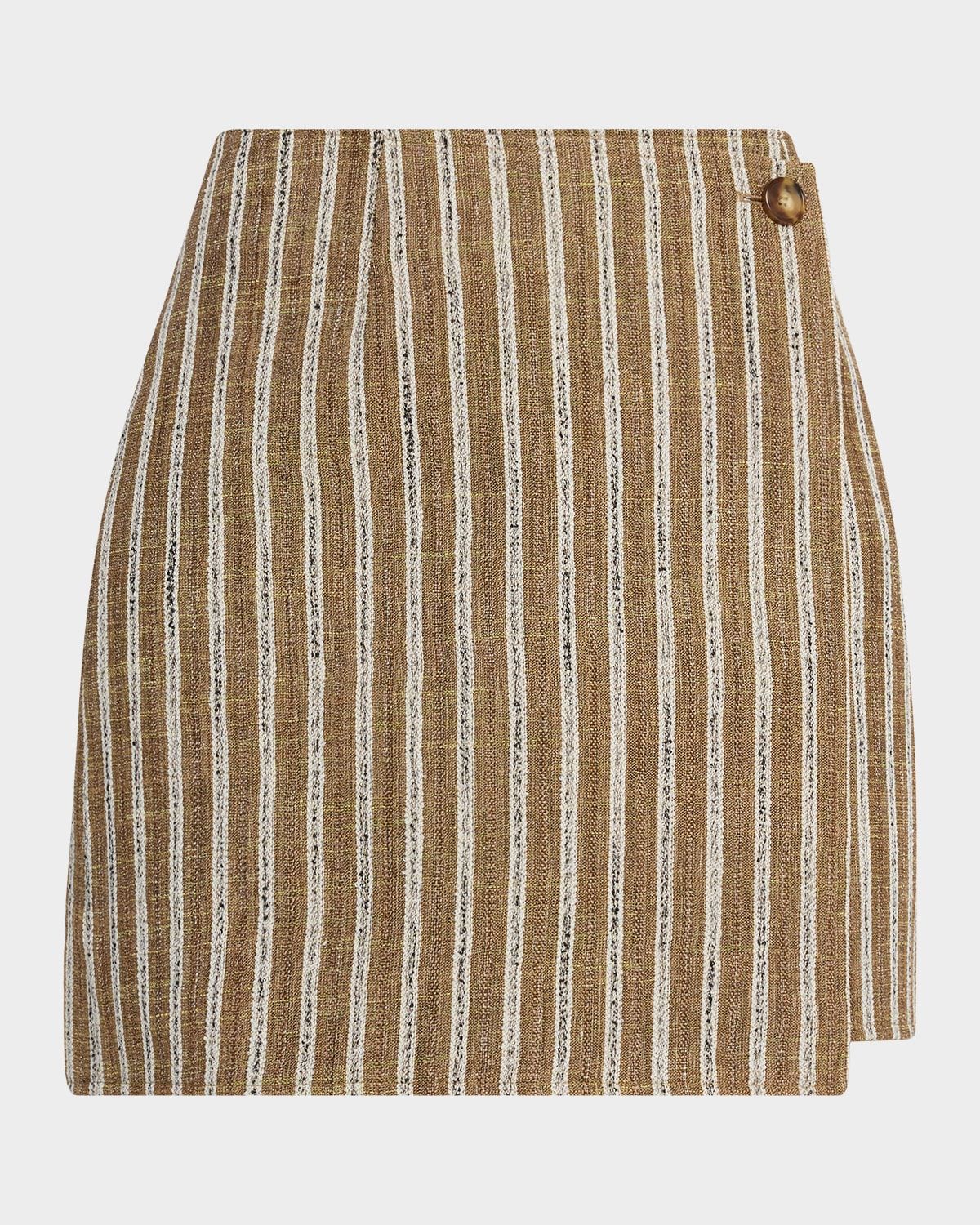Doria Stripe Mini Wrap Skirt