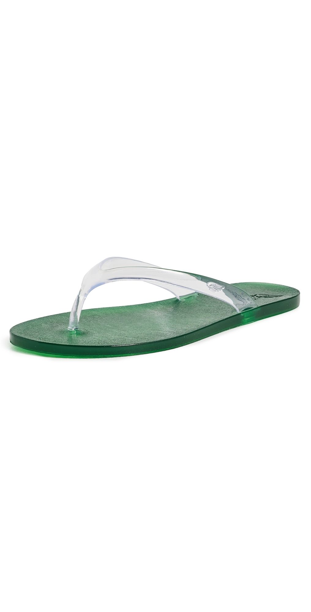 Ancient Greek Sandals Jelly Flip Flops Clear/Green 36