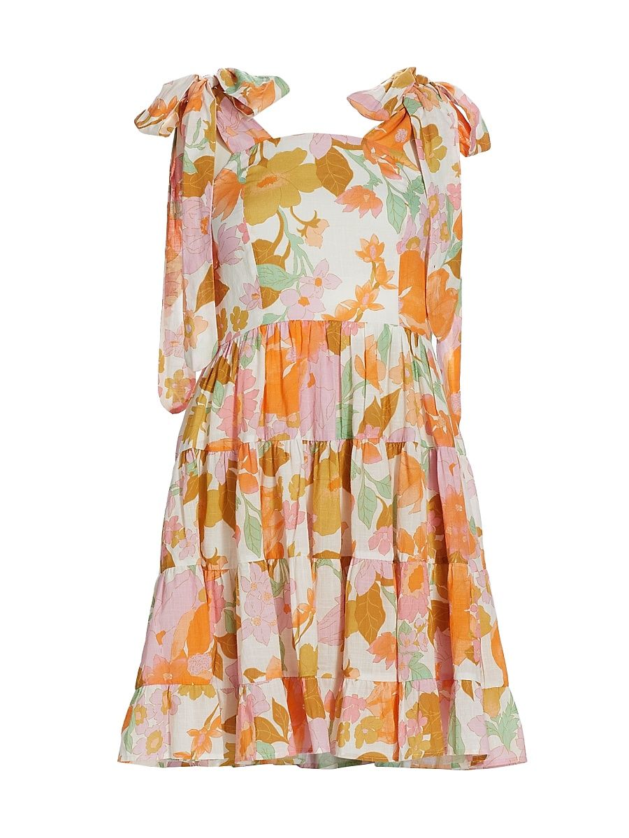 Women's Kiara Floral Cotton Mini Dress - Harmony Floral - Size XXS