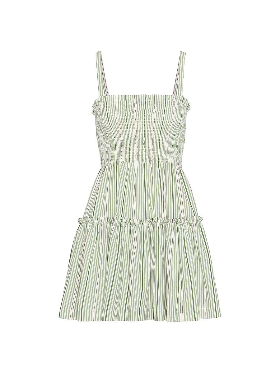 Women's The Seraphina Mini Nap Dress - Green Jacquard Stripe - Size XXL