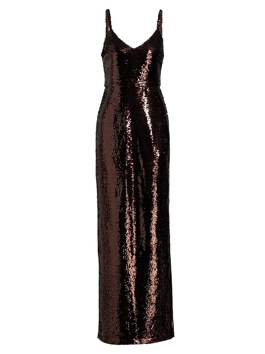 Women's Karma Sequined Maxi Dress - Chocolate - Size 14