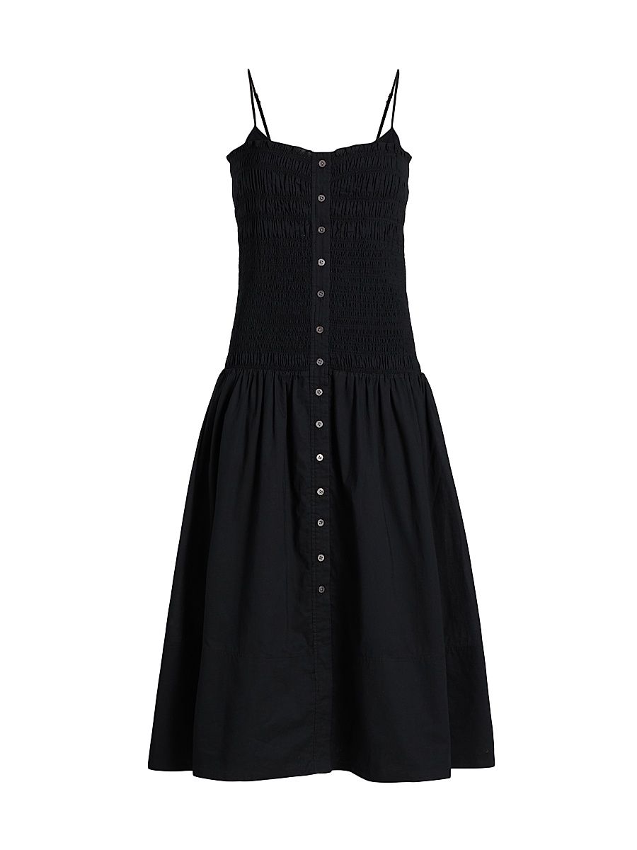 Women's Serenel Cotton Midi-Dress - Black - Size 16