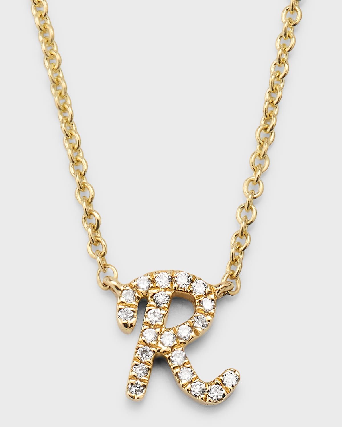14k Diamond Pave Initial Necklace