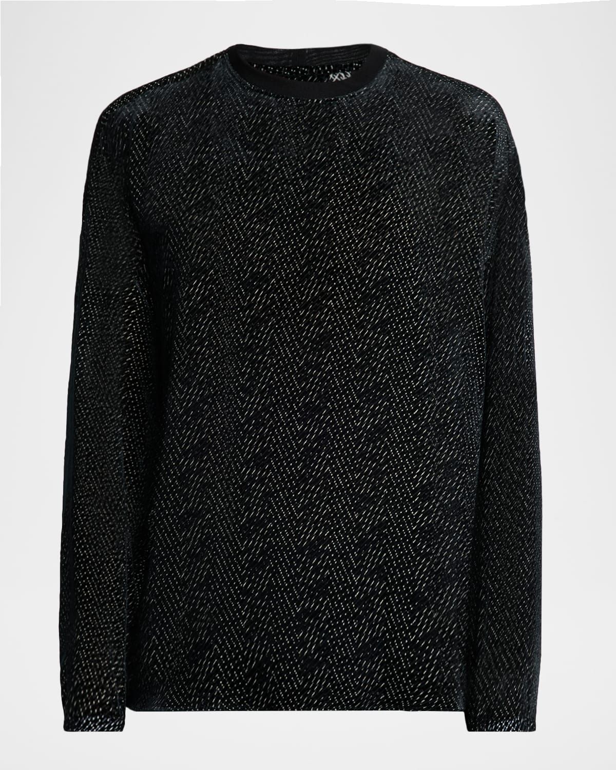Men & apos;s Mulberry Silk and Viscose Textured Long-Sleeve T-Shirt