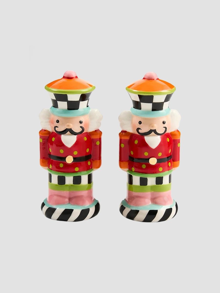 MacKenzie-Childs Confetti Christmas Nutcracker Salt & Pepper Shakers