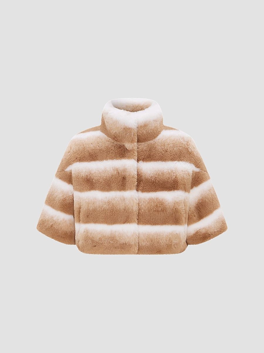 Lyla Grant Women's Chinchilla Bolero Coat - Beige Chinch - Size Small