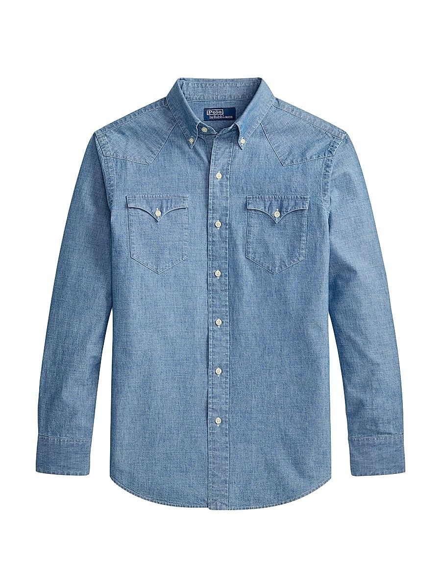 Men's Chambray Shirt - Medium Indigo - Size XXL