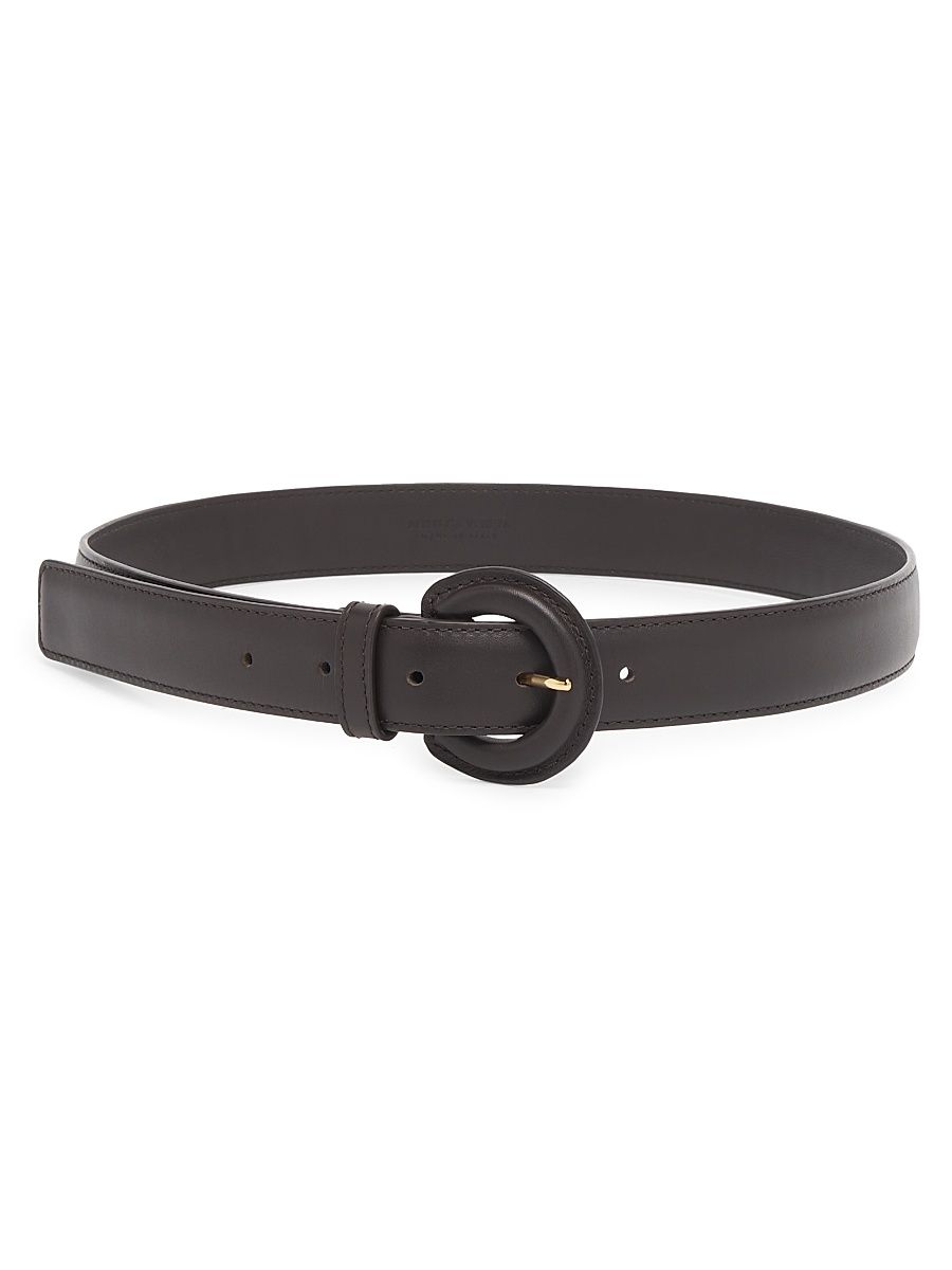 Women's Covered Buckle Leather Belt - Fondant - Size Medium