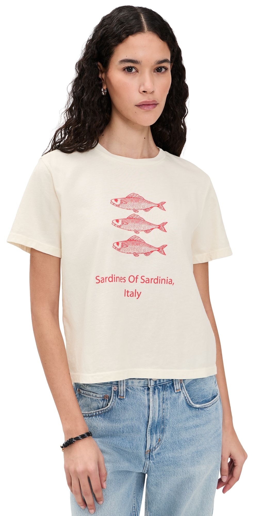 Sunny Somewhere Sardines of Sardinia Everyday Tee Off White XS