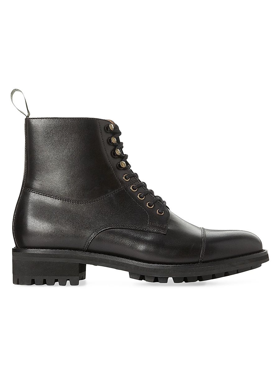 Men's Bryson Leather Combat Boots - Black - Size 9
