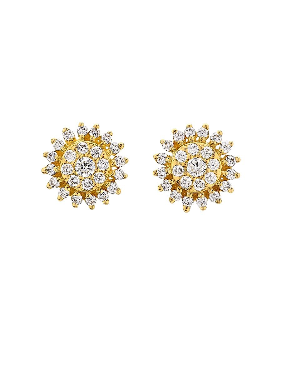 Women's 18K Yellow Gold & 0.35 TCW Diamond Starburst Stud Earrings - Yellow Gold