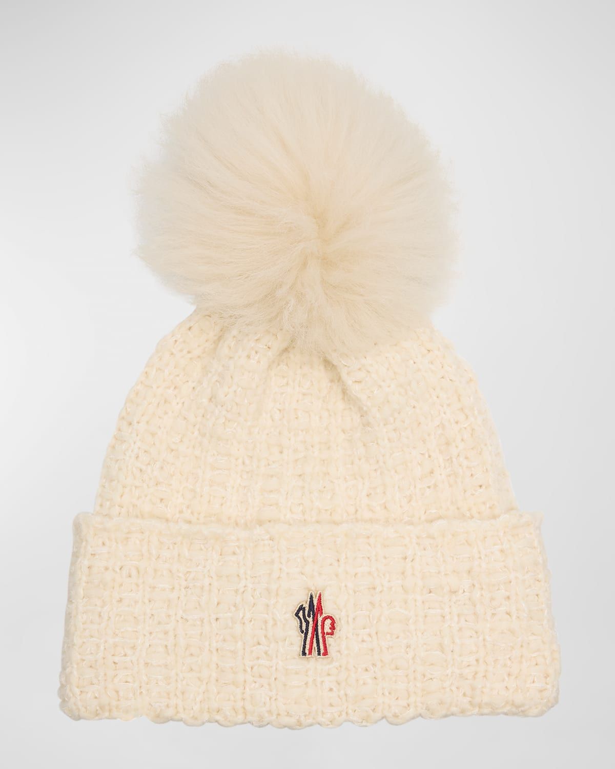 Wool-Blend Beanie with a Shearling Pom