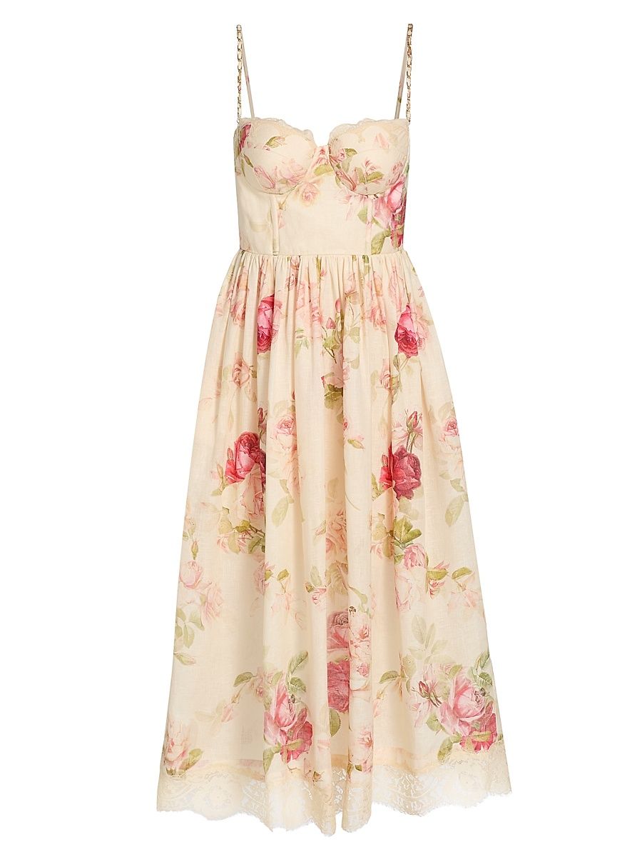 Women's Roselight Picnic Maxi Dress - Cream Rose Floral - Size 2