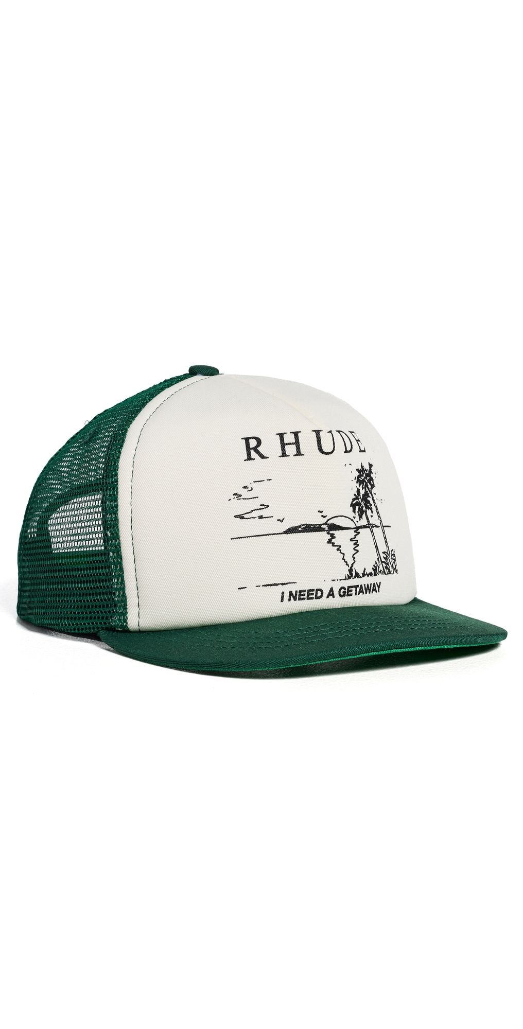 Rhude I Need A Getaway Trucker Hat Green / White One Size