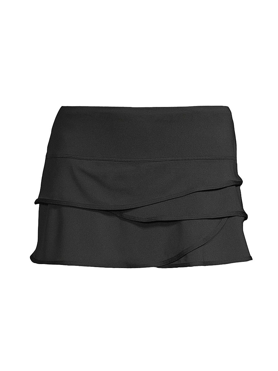 Women's Scallop Miniskirt - Black - Size XL