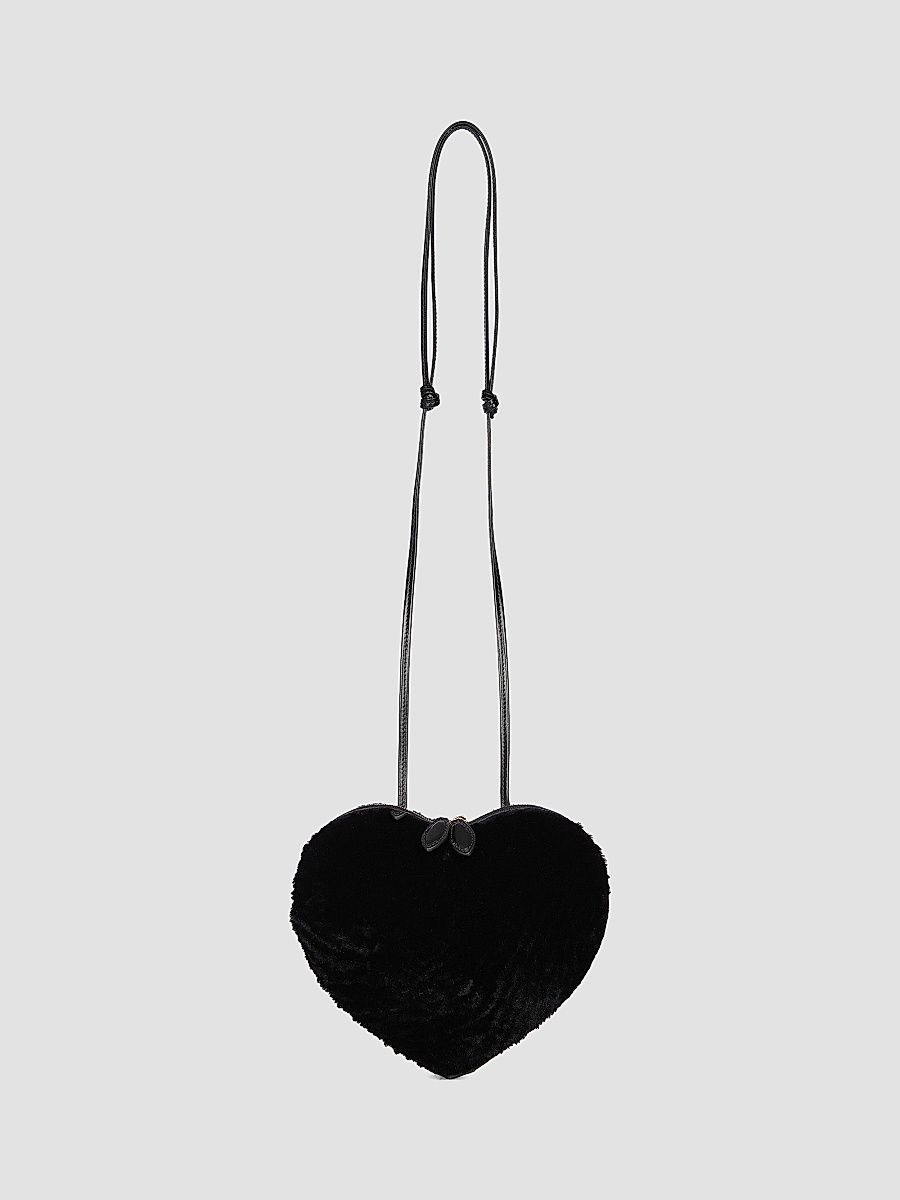 ALAÏA Women's Le Coeur Shearling Shoulder Bag - Noir