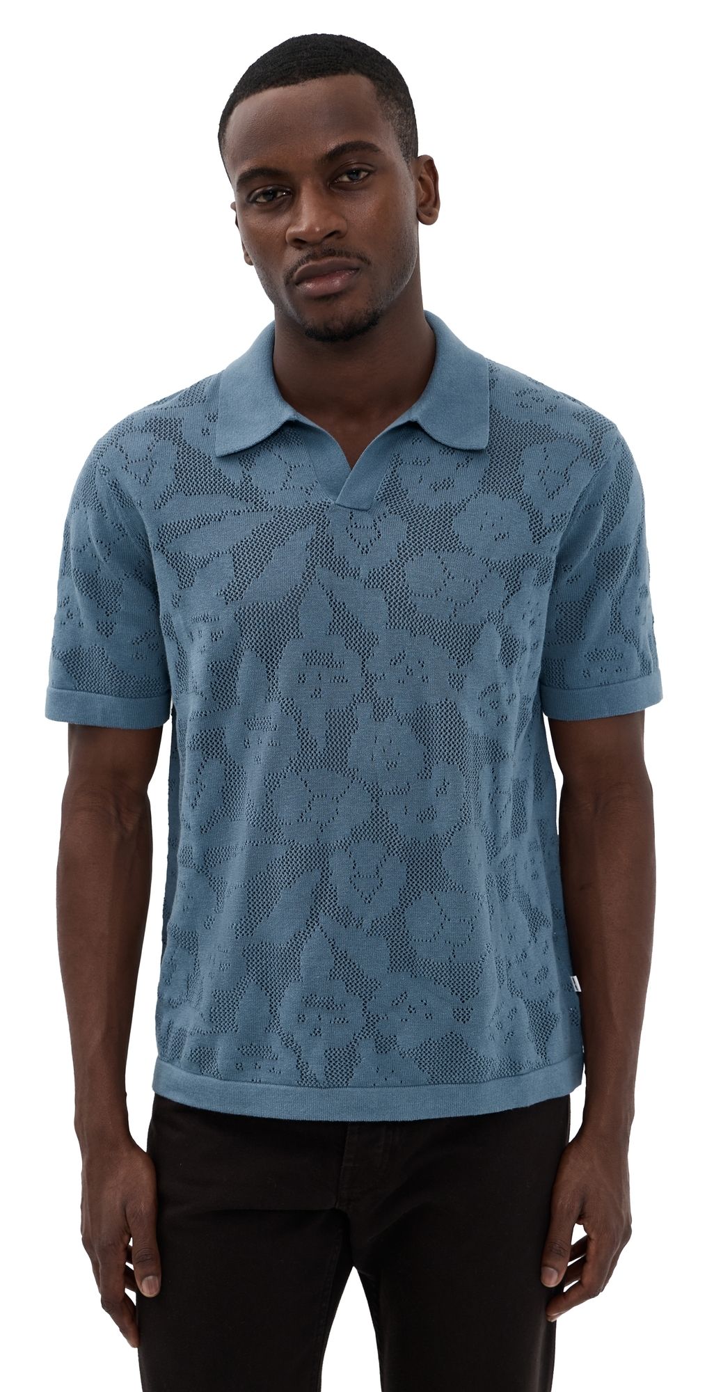 NN07 Ryan Pointelle Polo Stone Blue L
