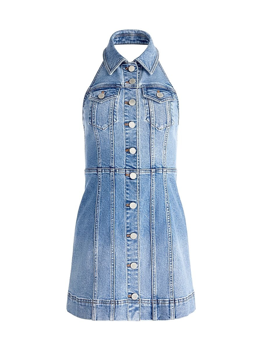 Women's Kendall Denim Halter Minidress - Ivy Blue - Size 10