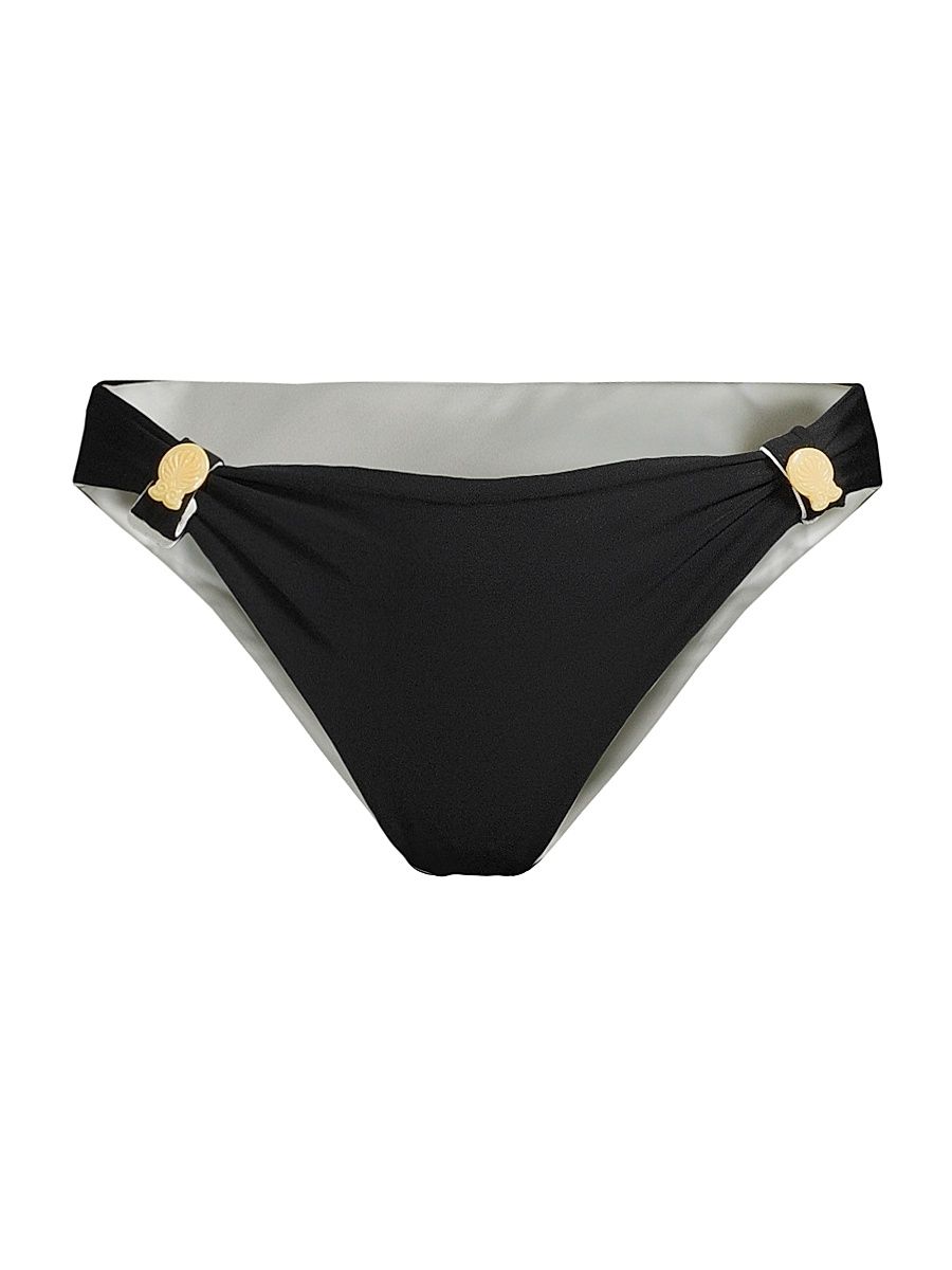 Women's Sunset Low-Rise Bikini Bottom - Black Ivory - Size XS