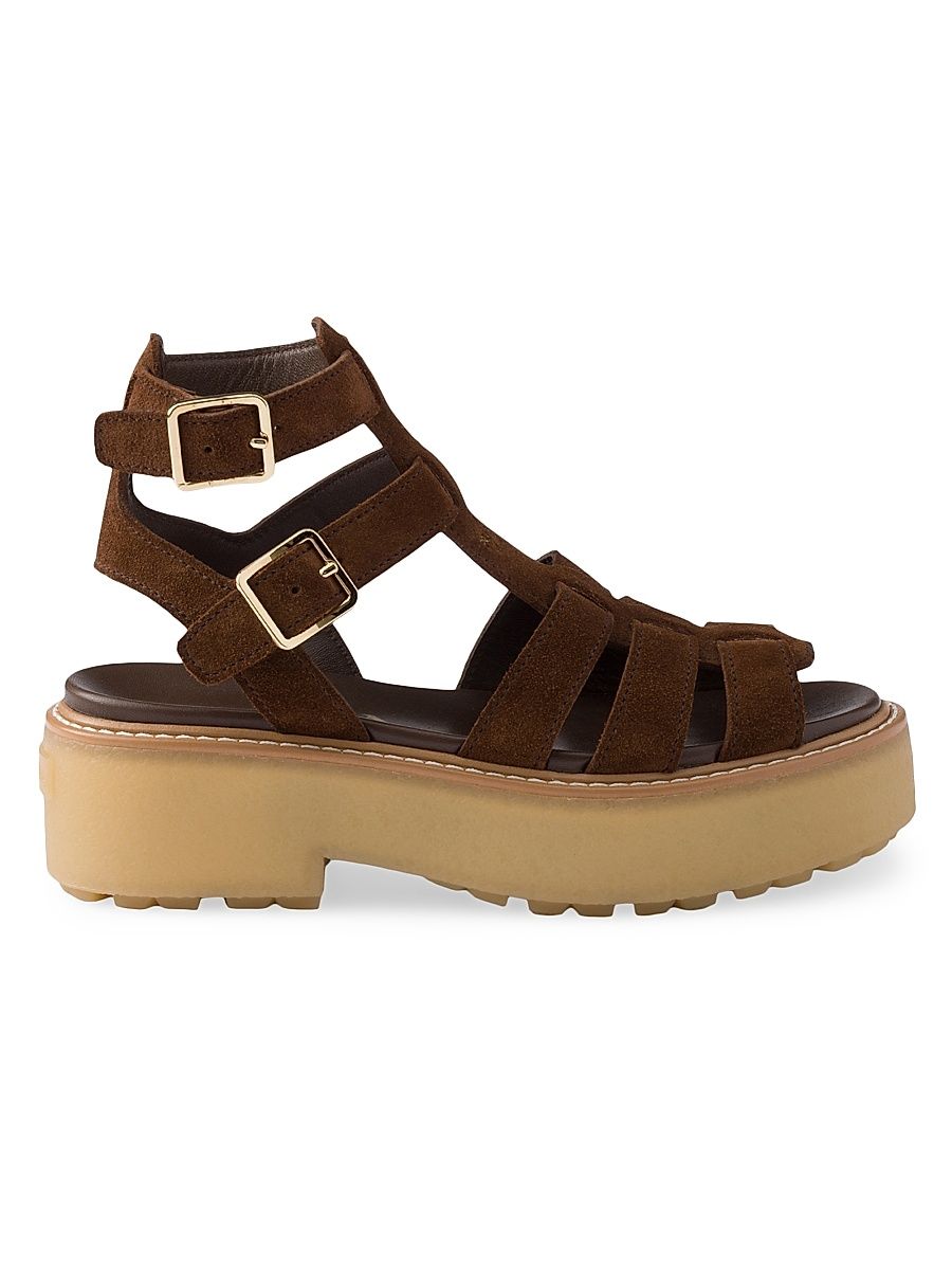 Women's Suede Gladiator Sandals - Brown - Size 11