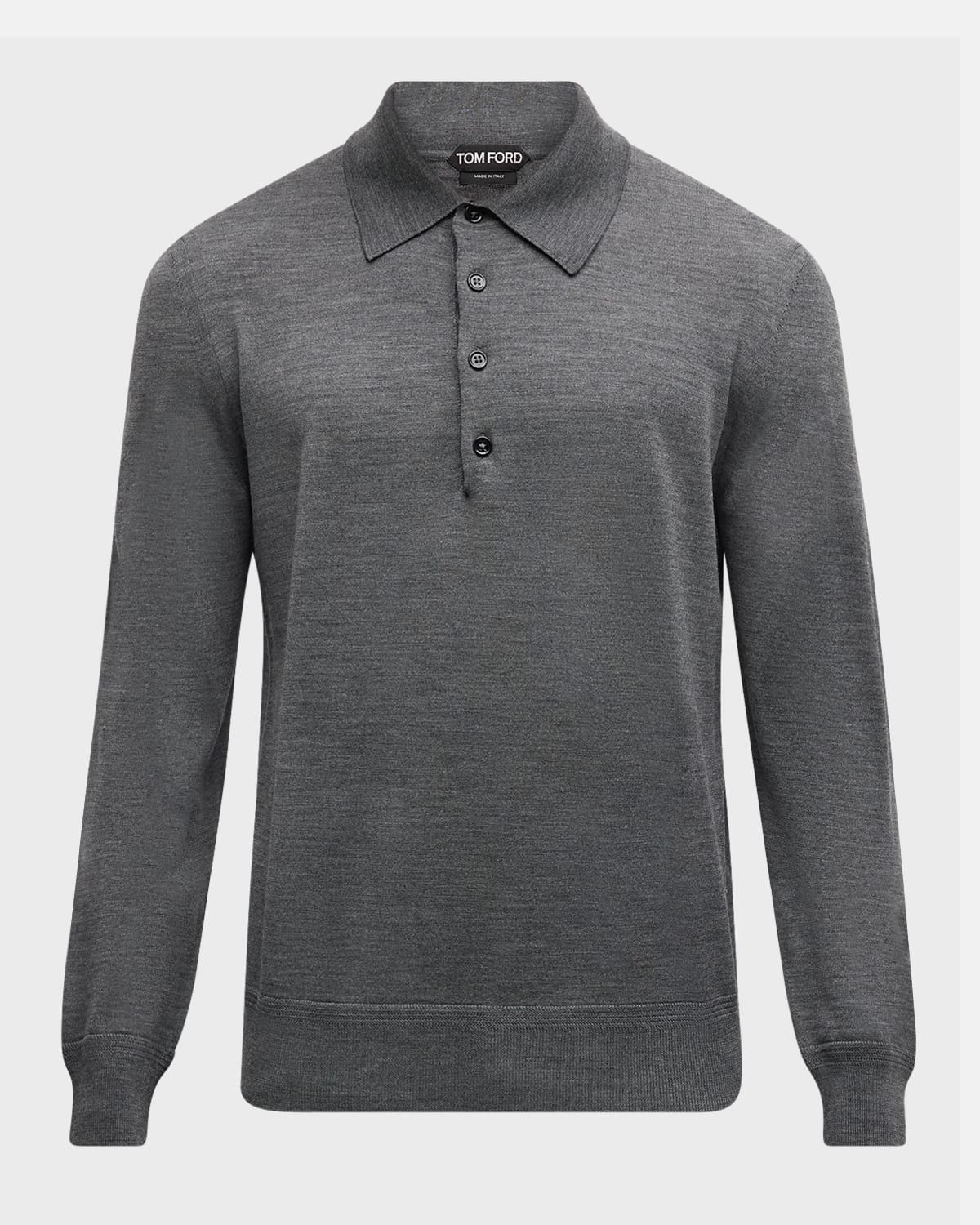 Men & apos;s Fine-Gauge Wool Polo Sweater