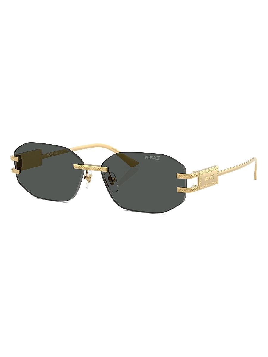 Men's 58MM Oval Sunglasses - Dark Grey