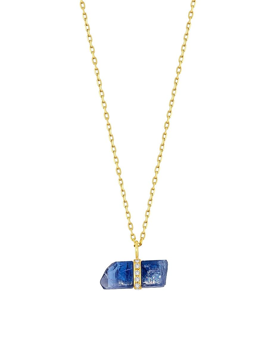 Women's Crystalline 14K Yellow Gold, Tanzanite & 0.25 TCW Diamond Pendant Necklace - Tanzanite