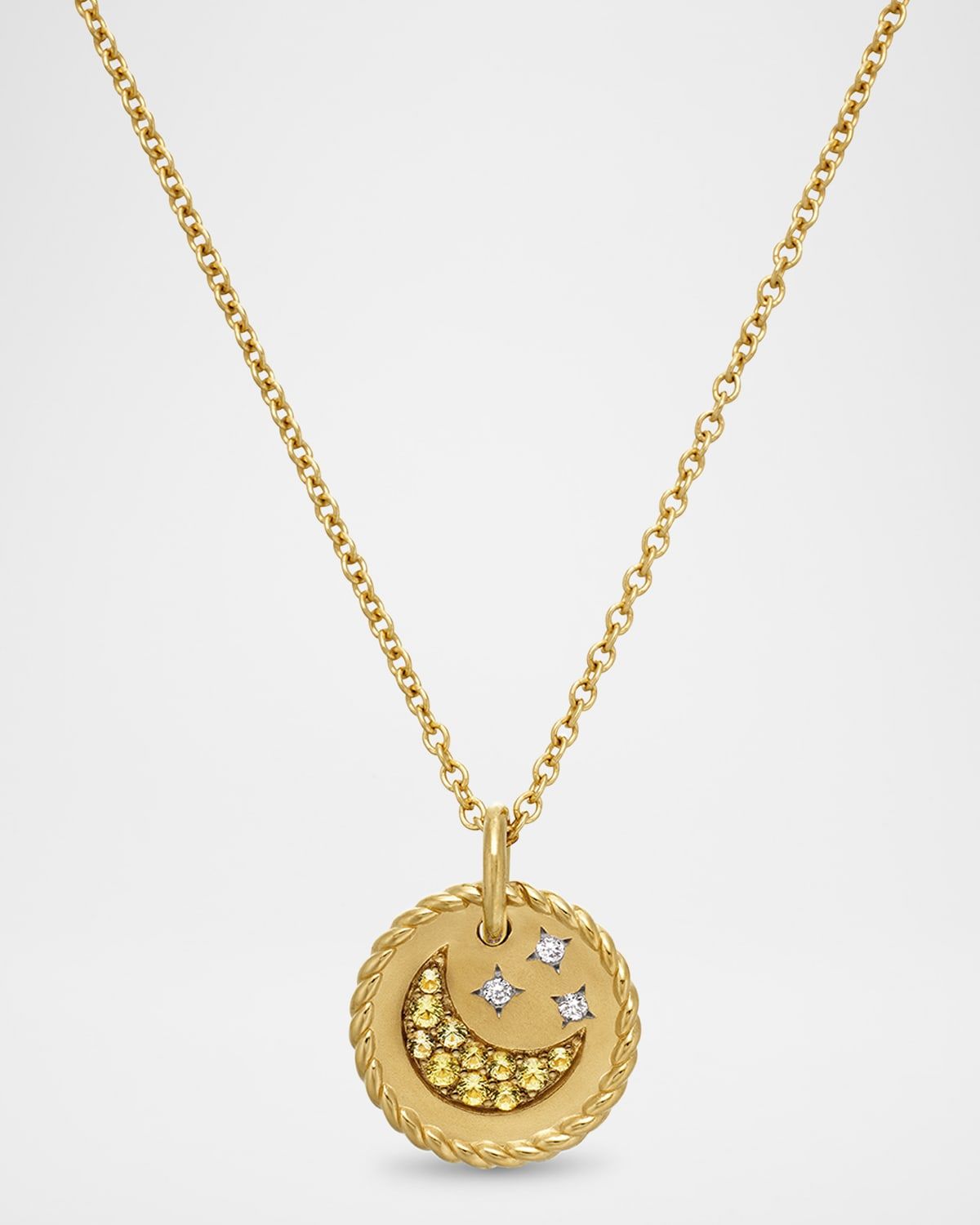 Cable Collectible Moon and Star Pendant Necklace