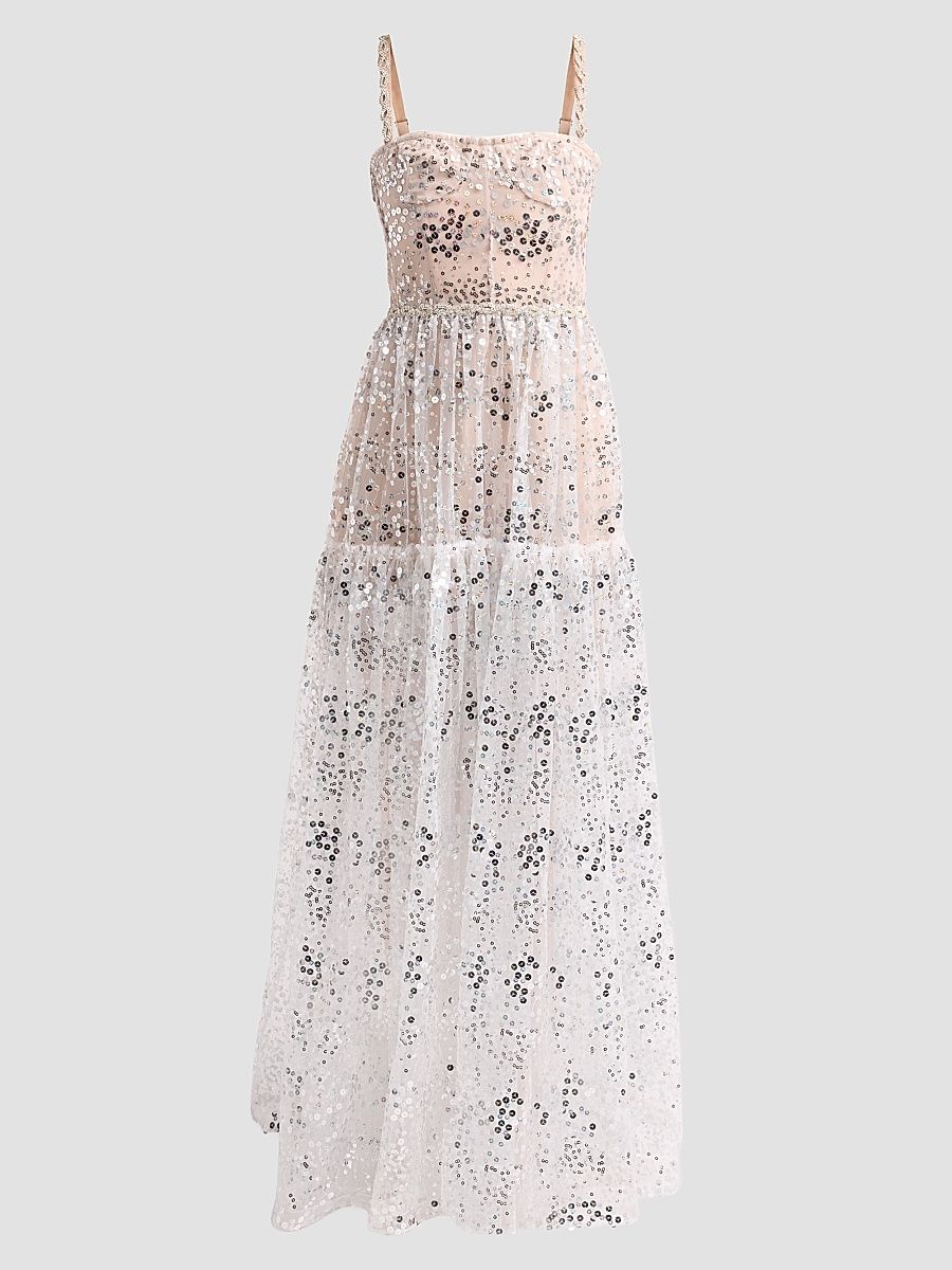 Women's Midnight Embellished Gown - White - Size XL