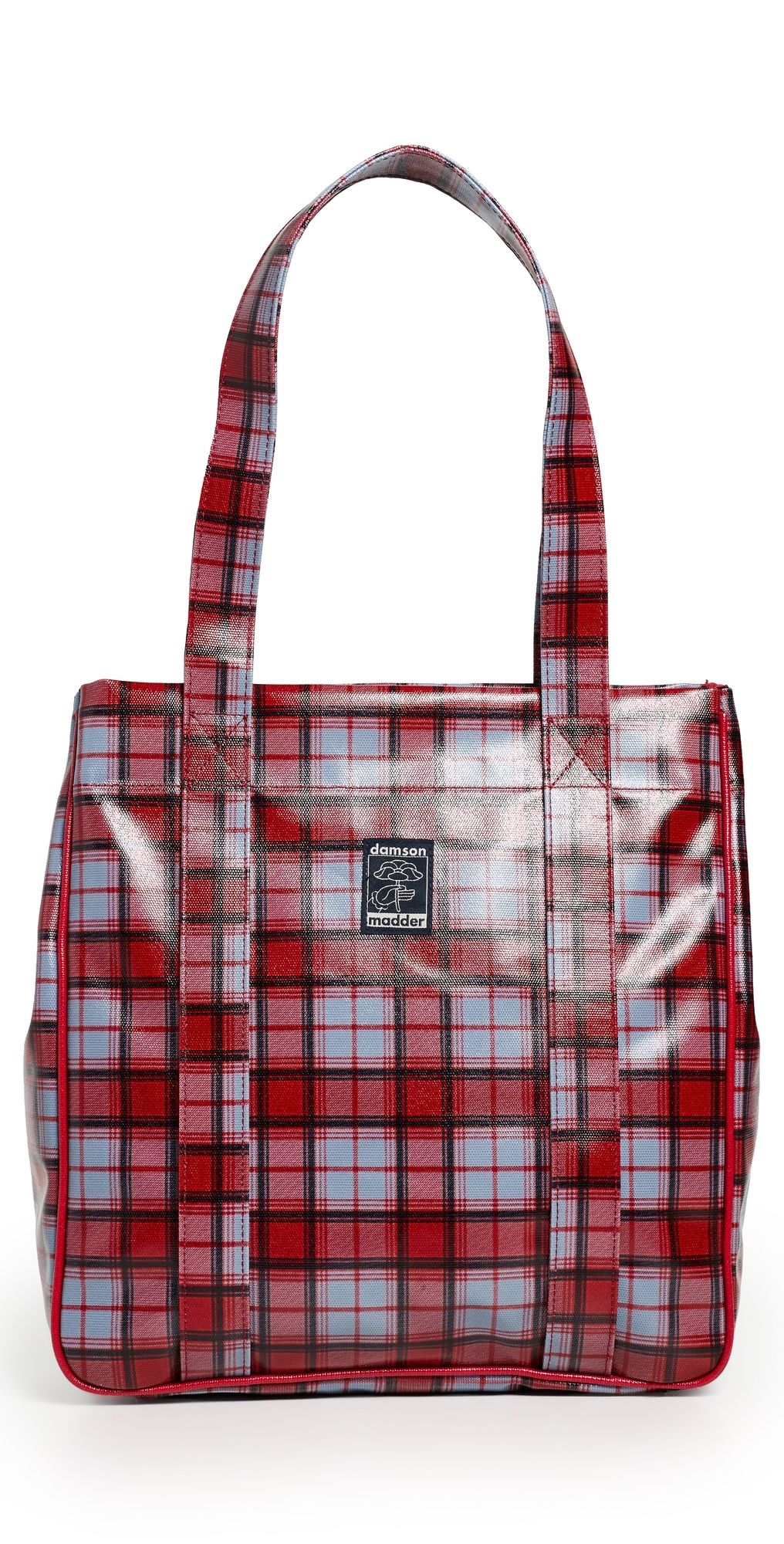 Damson Madder Coated Market Bag Blue Fog Multi Check One Size