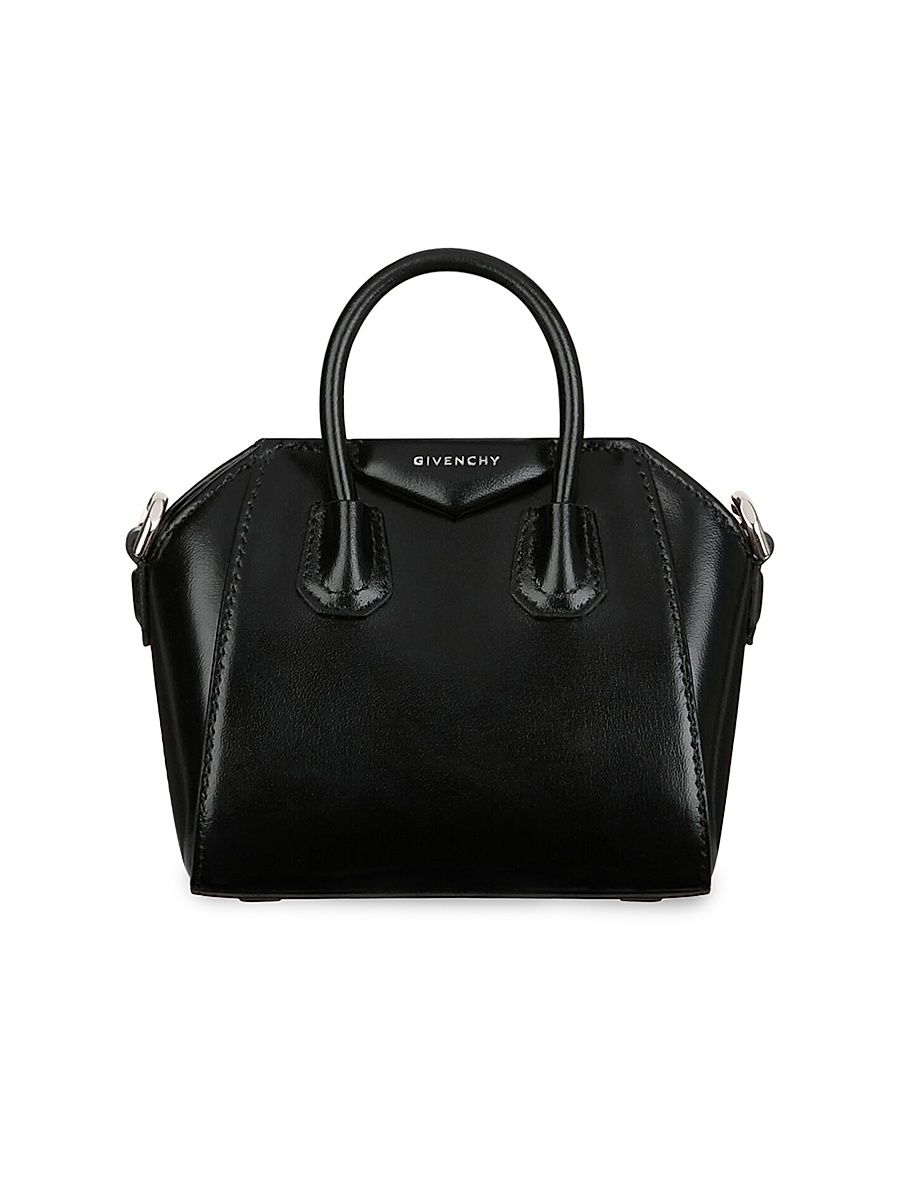Women's Micro Antigona Bag In Box Leather - Black