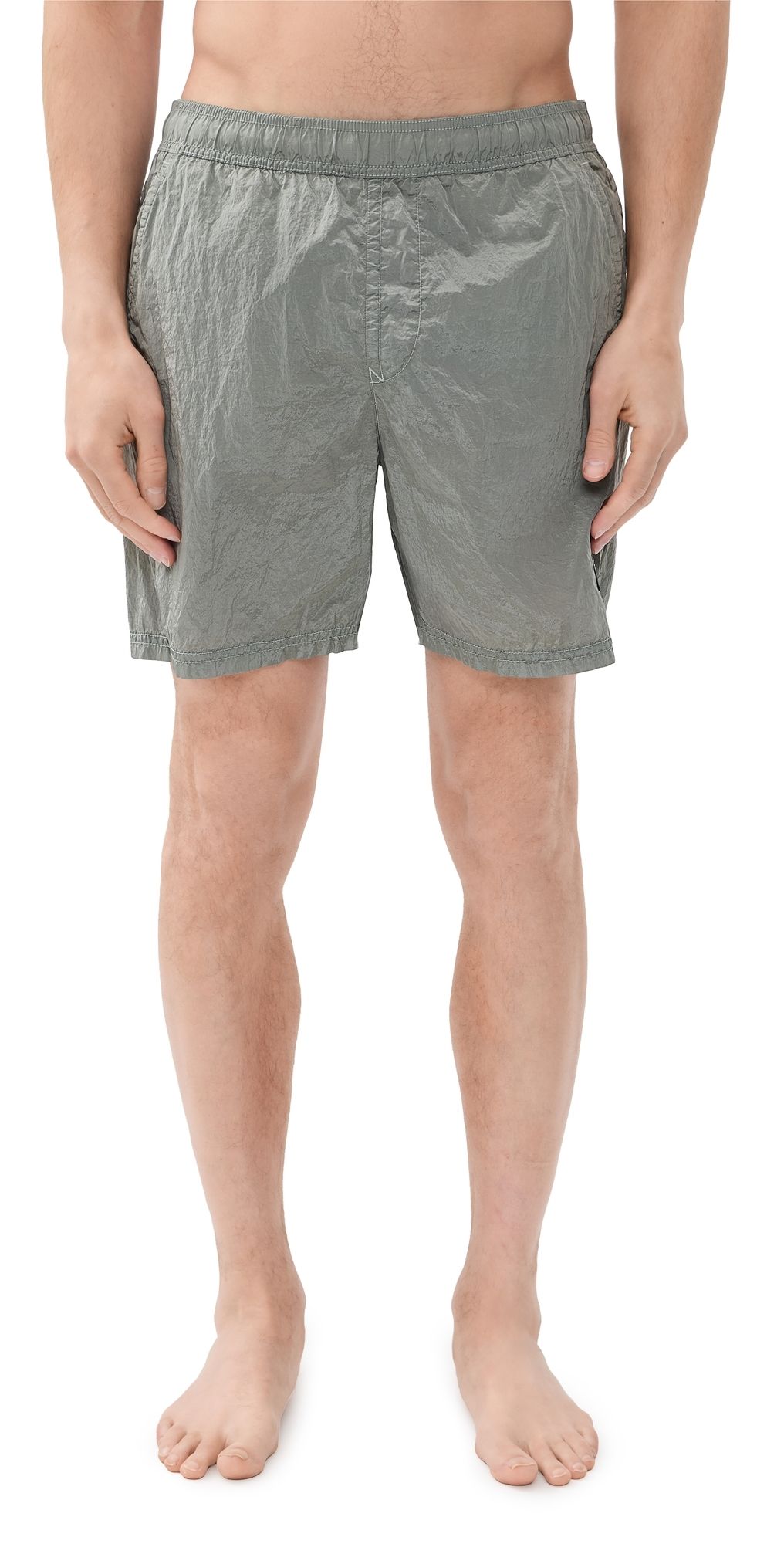 Stone Island Nylon Metal Swim Shorts 5.5 Pearl Grey L